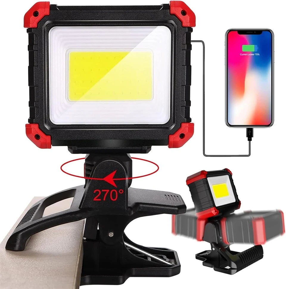 LED Rechargeable Work Light With Clamp