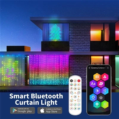 Aplikácia RGBIC LED záclonové svetlá a diaľkové ovládanie